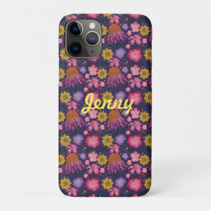 Wildflower Purple Floral Personalized  iPhone 11 Pro Case