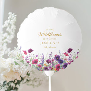 Wildflower, Purple-Pink-Flower Baby Shower Balloon