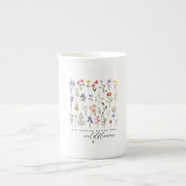Wildflower Quote Sublimation  Bone China Mug (Front)