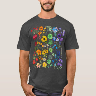 Wildflower Rainbow Flower Pride Lgbt T-Shirt