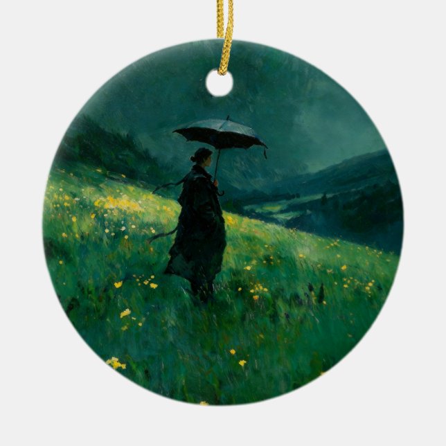 Wildflower Rainy Field Ornament (Front)