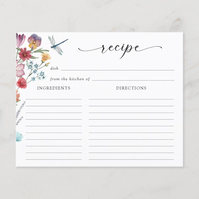 Wildflower Recipe Card (Front)