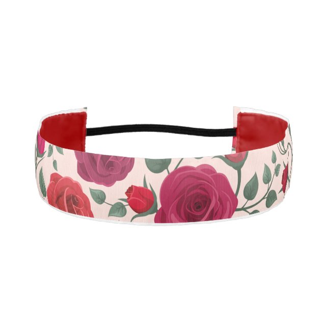  Wildflower  Red Athletic Headband (Front)