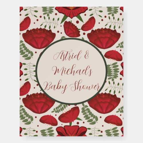 Wildflower Red Poppy Baby Shower Foam Board