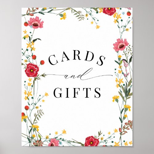 Wildflower Red Yellow Cards  Gifts Sign