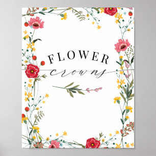 Wildflower Red Yellow Flower Crowns Poster