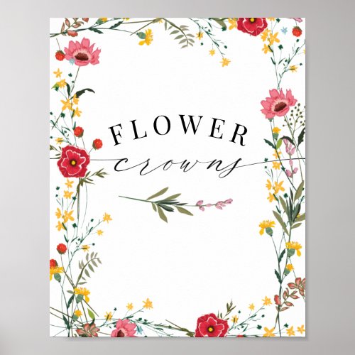 Wildflower Red Yellow Flower Crowns Poster