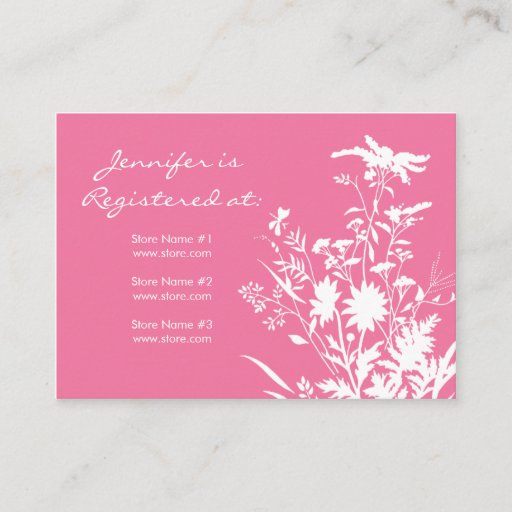 Customizable Wildflower Registry Card Business Cards