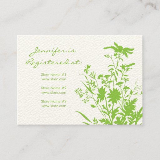Customizable Wildflower Registry Card Business Card Template