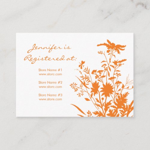 Wildflower Registry Card Business Card Template