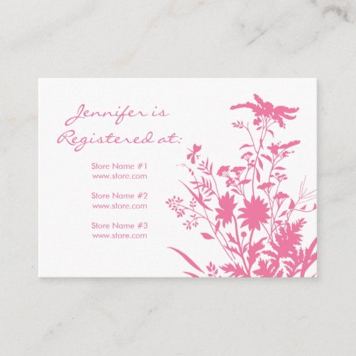 Customizable Wildflower Registry Card Business Card