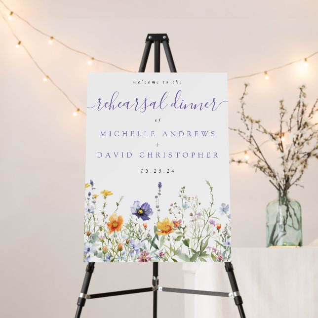 Wildflower Rehearsal Dinner Foam Board (In Situ (Stand))