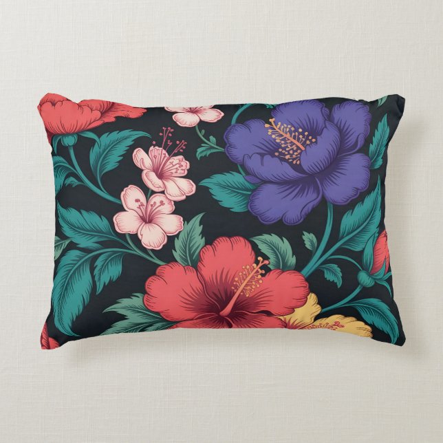 Wildflower Repeat Pattern Accent Pillow (Front)