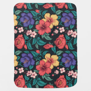 Wildflower Repeat Pattern Baby Blanket