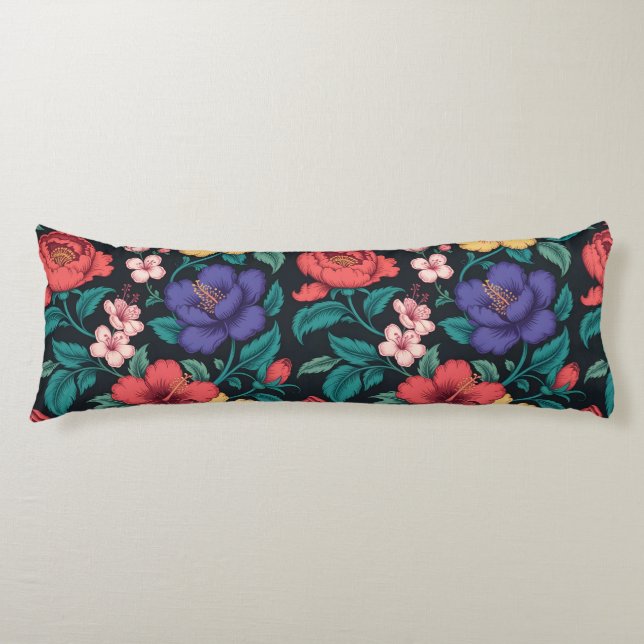 Wildflower Repeat Pattern Body Pillow (Front)
