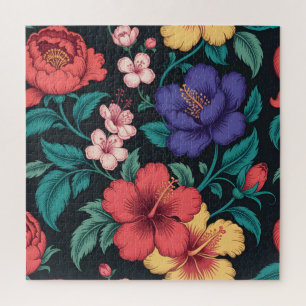 Wildflower Repeat Pattern Jigsaw Puzzle