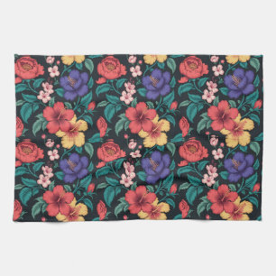 Wildflower Repeat Pattern Kitchen Towel