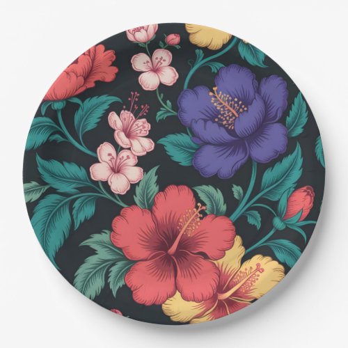 Wildflower Repeat Pattern Paper Plates