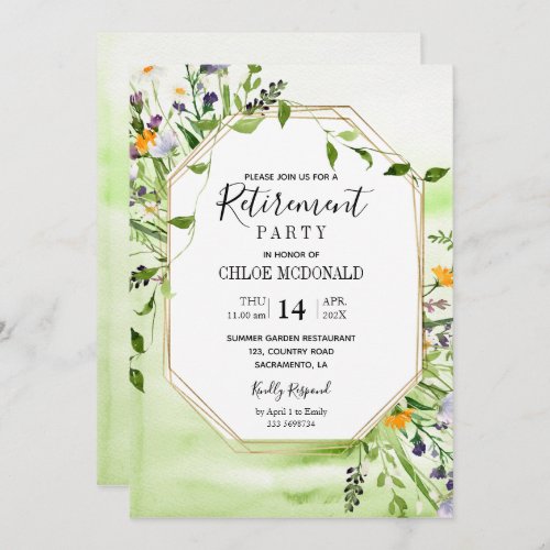 Wildflower Retirement Party invitation 