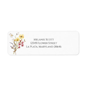 Wildflower Return Address Label