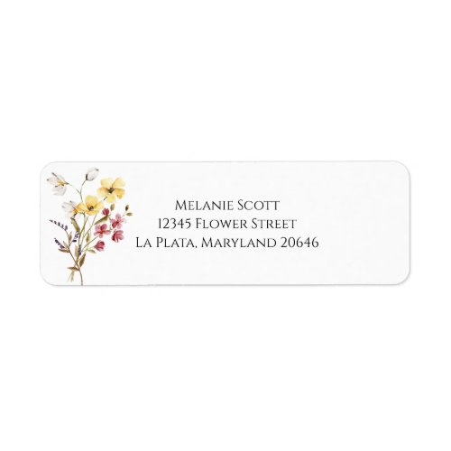 Wildflower Return Address Label