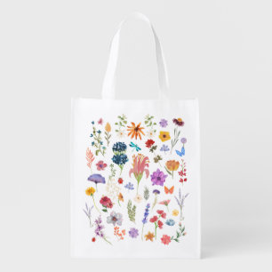Wildflower Reusable Grocery Bag