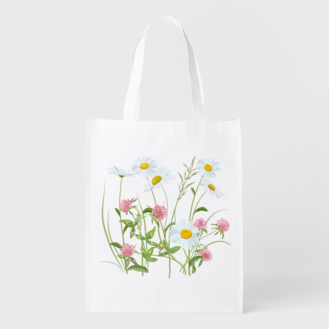 Wildflower Reusable Grocery Tote (Front)