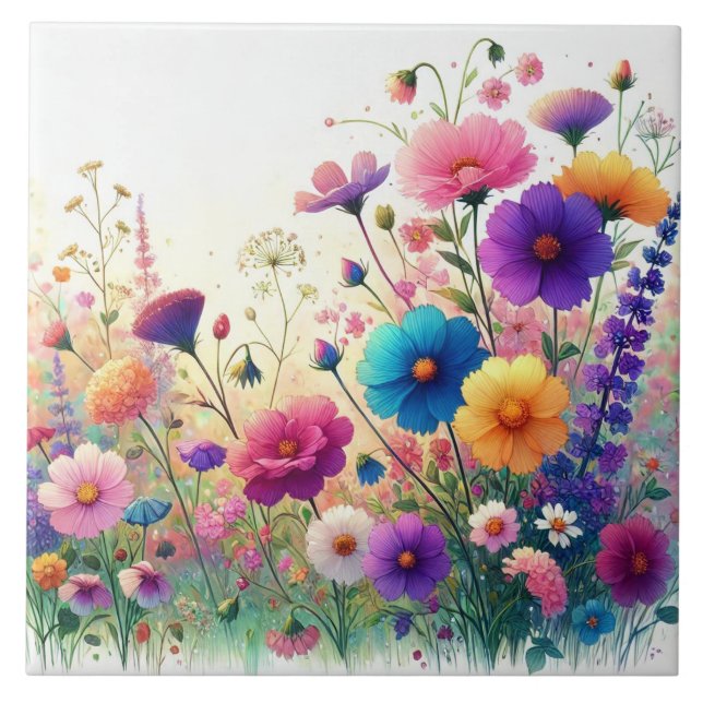 Wildflower Rhapsody Ceramic Tile (Front)