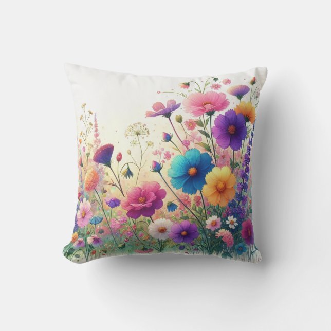 Wildflower Rhapsody Outdoor Pillow (Front)