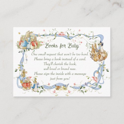 Wildflower Ribbon Peter the Rabbit Book Request  Enclosure Card