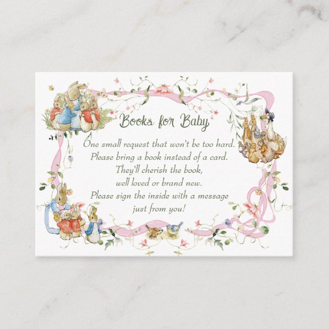 Wildflower Ribbon Peter the Rabbit Book Request  Enclosure Card (Front)
