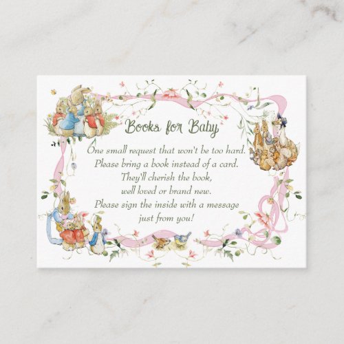 Wildflower Ribbon Peter the Rabbit Book Request  Enclosure Card