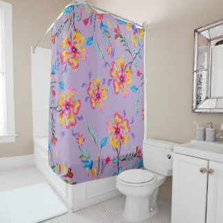 Wildflower Riot Mauve Shower Curtain