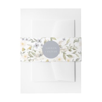 Wildflower Romance Invitation Belly Band by Whimzy_Designs at Zazzle