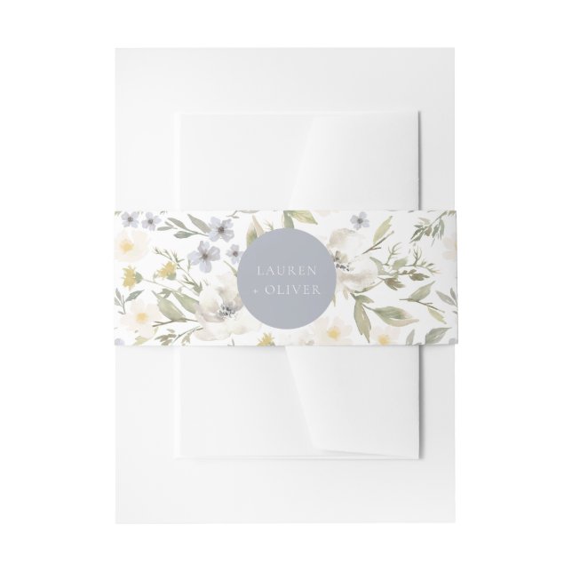 wildflower Romance Invitation Belly Band (Front Example)
