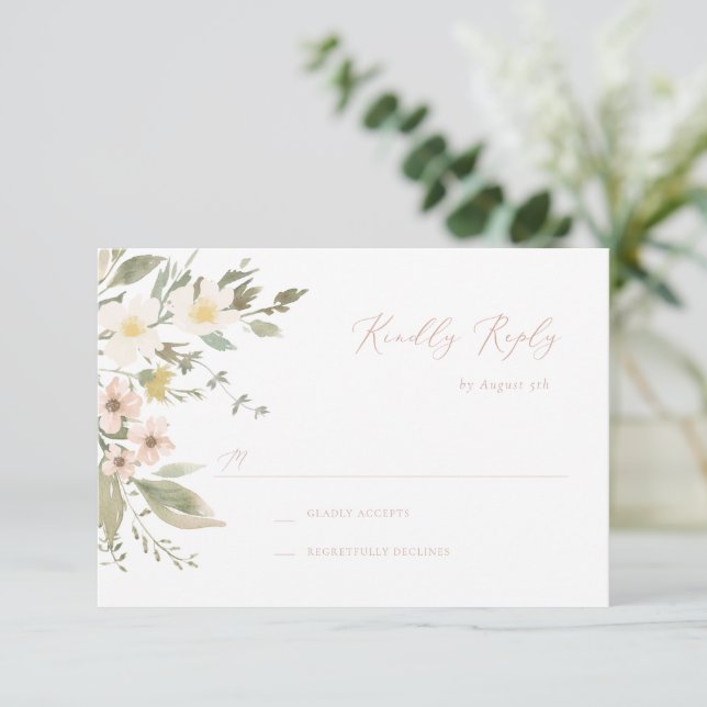 Wildflower Romance RSVP Card (Standing Front)
