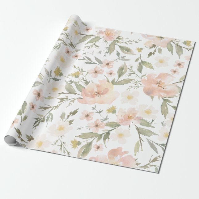 Wildflower Romance Wrapping Paper (Unrolled)
