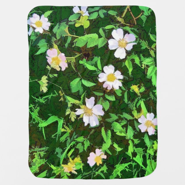 WILDFLOWER ROSES BABY BLANKET (Front)