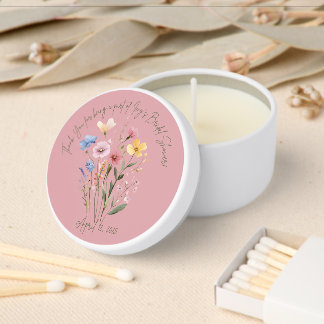 Wildflower Round Candle Favor Mini Candle Favors