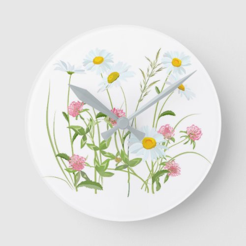 Wildflower Round Clock
