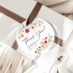 Wildflower Round Favor Tags<br><div class="desc">Watercolor Wildflower Bridal Shower Thank You,  Card. This card is characterized by wildflowers with two modern high-class fonts that shape the trends of the present and future festive events.</div>