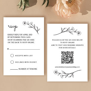 Wildflower RSVP Card with QR Code