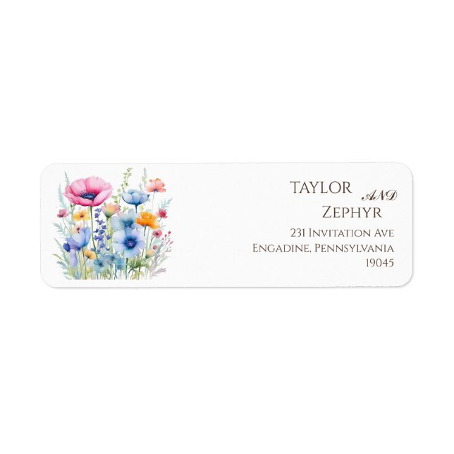 Wildflower RSVP Return Address  Label (Front)
