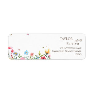 Wildflower RSVP Return Address Label