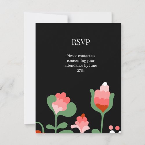 Wildflower RSVP Wedding Card