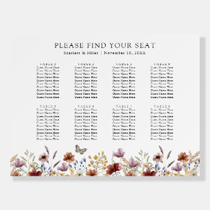 Wildflower Rustic Boho Seating Chart Foam Board