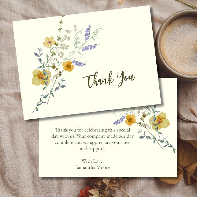 Wildflower Rustic Boho Thank You Card (Creator Uploaded)