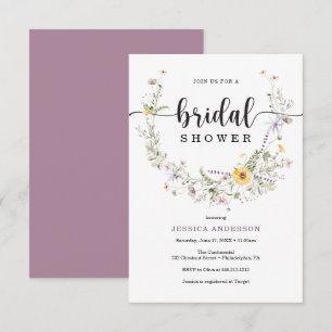 Wildflower Rustic Bridal Shower Invitation Card
