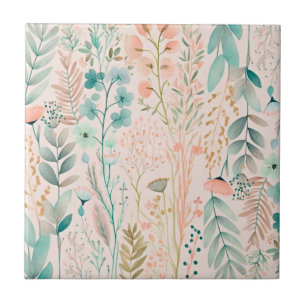 Wildflower rustic ceramic tile