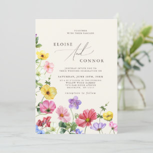 Wildflower Rustic Chic Boho Country Floral Wedding Invitation